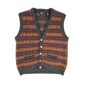 GAP Fair Isle Wool Colorful Sweater Vest